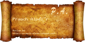 Prasch Alpár névjegykártya